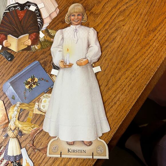 Vintage 1992 American Girl Kirsten Larson Paper Doll  Clothes Accessories Pet - Picture 2 of 10